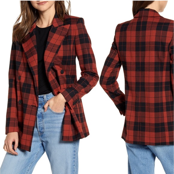 Plaid Double Breasted Blazer - Picture 3 of 13